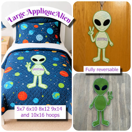 Large Applique Alien